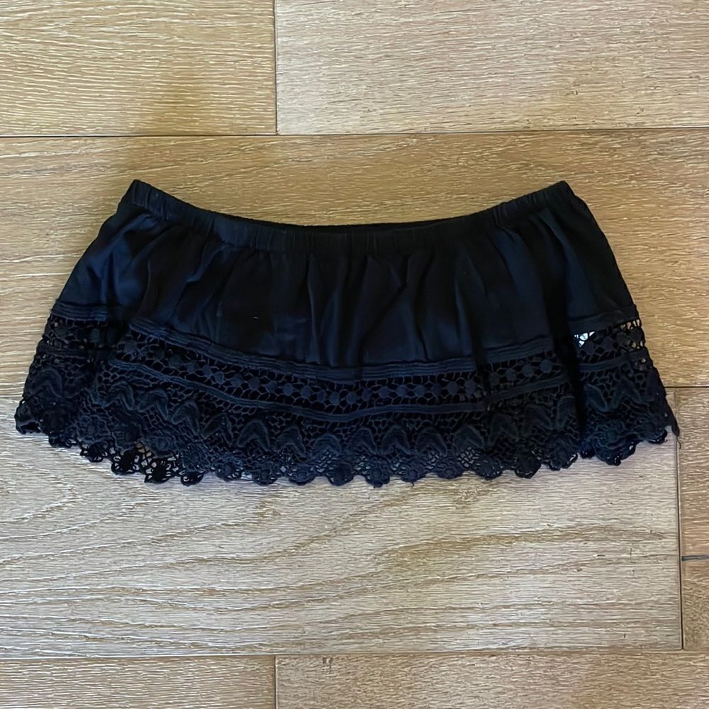 Black Crochet Crop Top